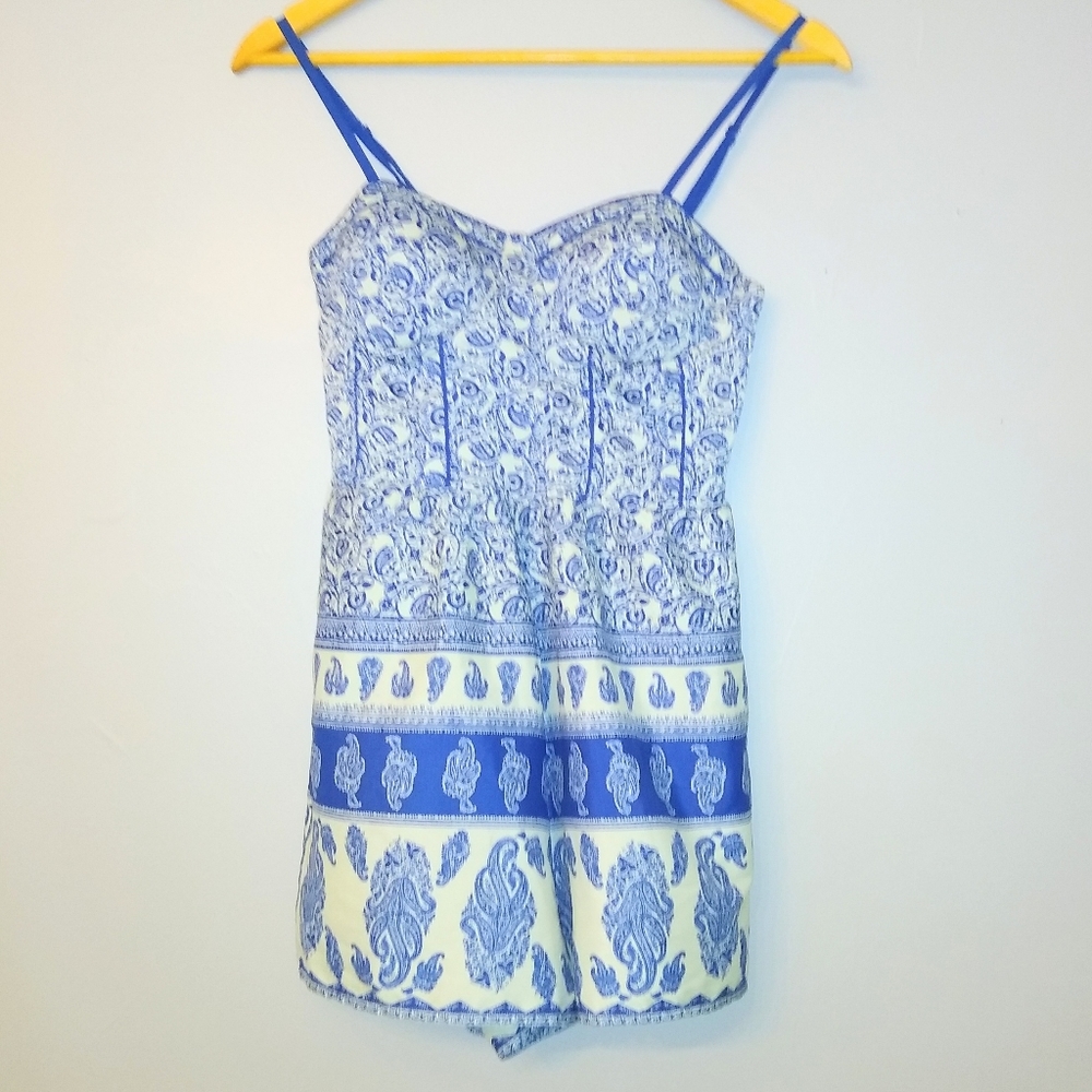 Band of Gypsies XS Navy/Ivory bohemian romper